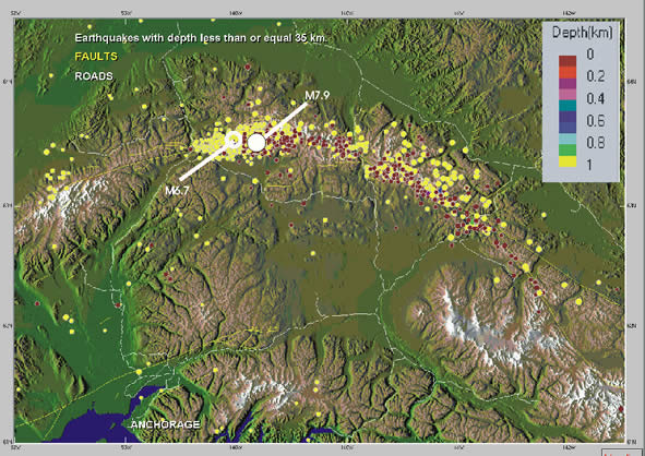 Denali Fault Seismicity 11/20/02